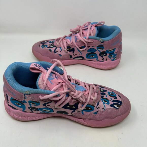 Puma MB.03 “LaMelo Ball Toxic” Pink Multi Eyes Basketball Shoes Men’s Size 8.5 - Picture 7 of 11